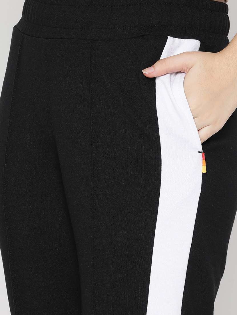 black fleece track pant trouser - 20728477 - Standard Image - 5