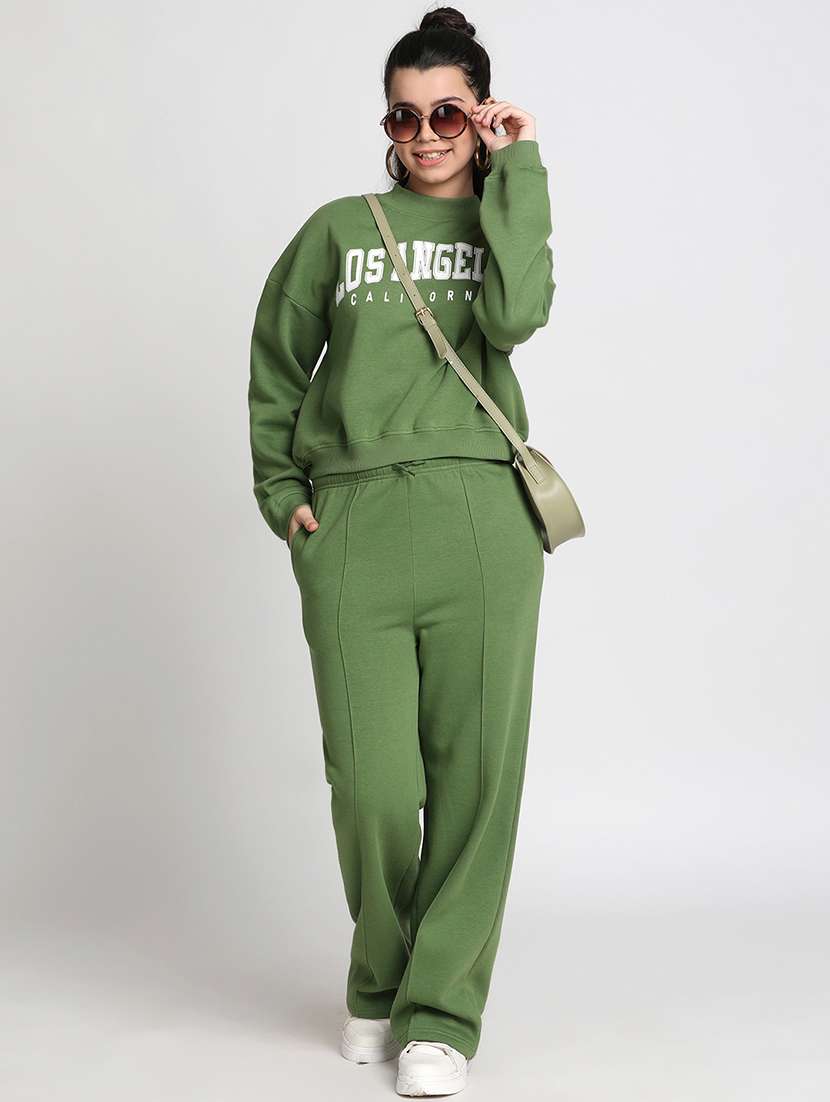 girls typography print track suit set