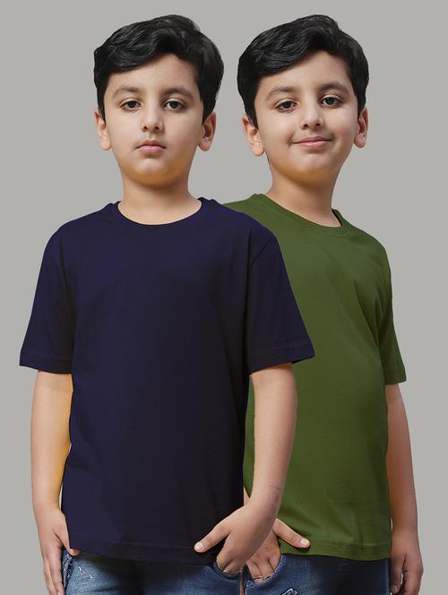 pack of 2  solid multi colored t-shirt - 20728659 -  Standard Image - 0