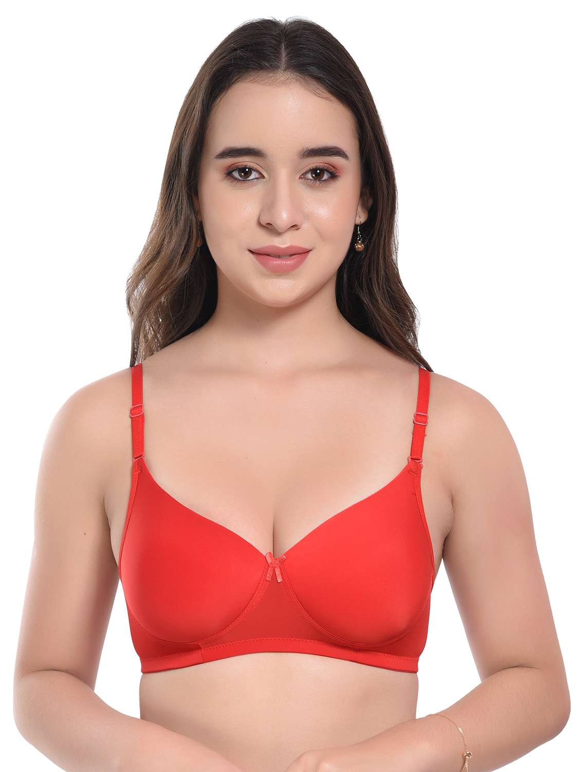 red cotton tshirt bra