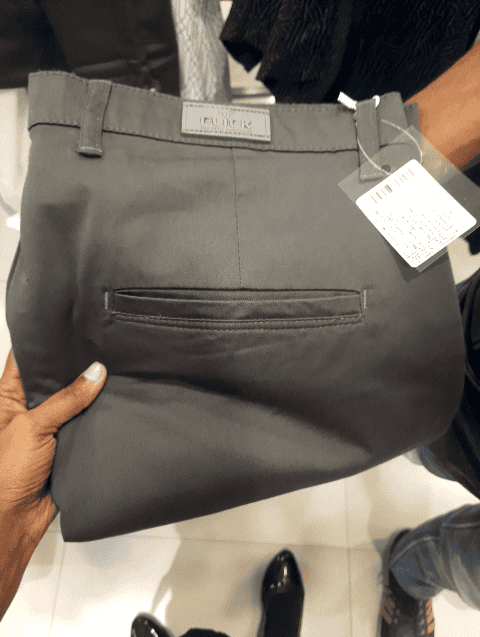 dark grey satin casual trousers - 20729035 - Standard Image - 0