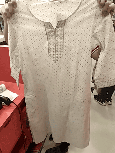 off white cambric kurta - 20729062 - Zoom Image - 0