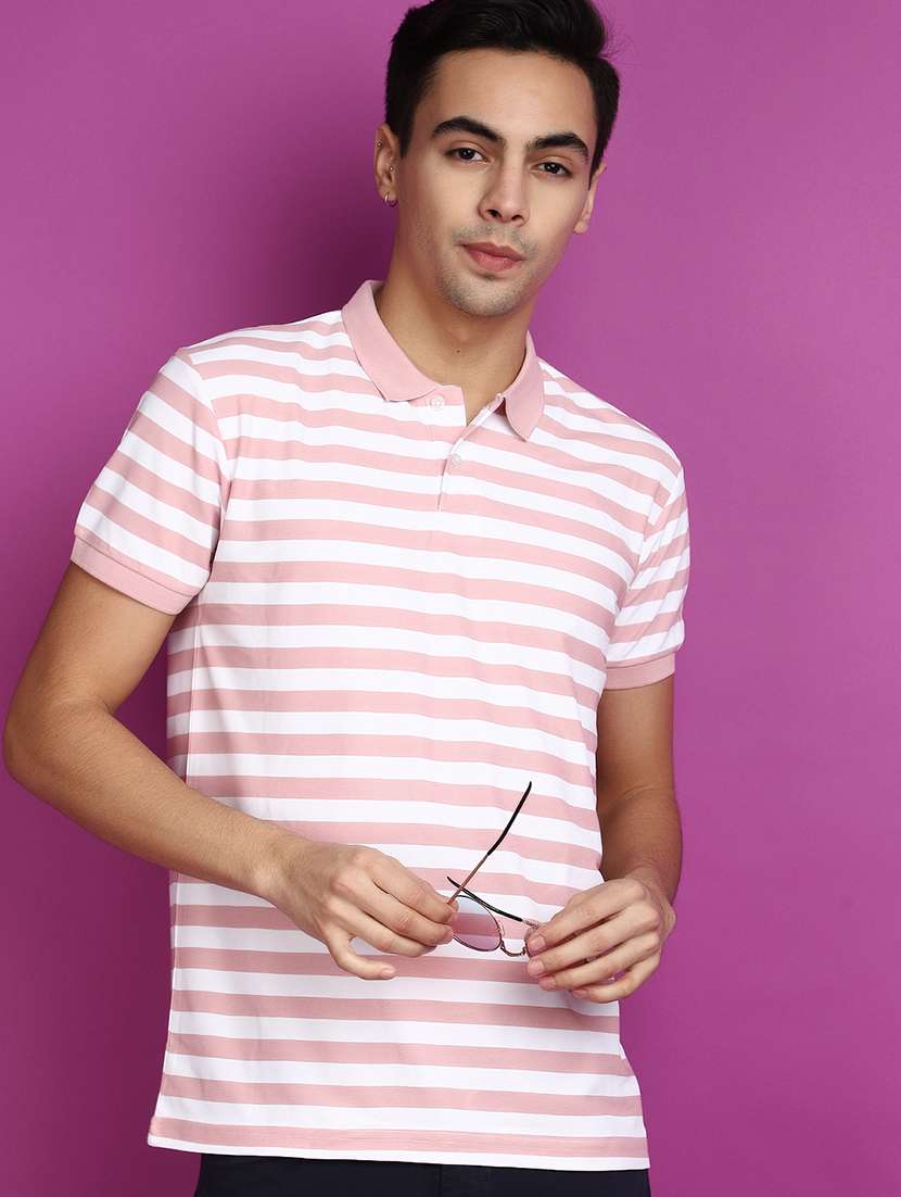 men striped short sleeve polo t-shirt - 20729079 -  Standard Image - 3