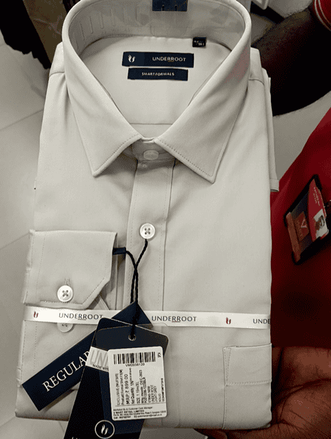 light grey satin lycra formal shirt - 20729256 - Standard Image - 0