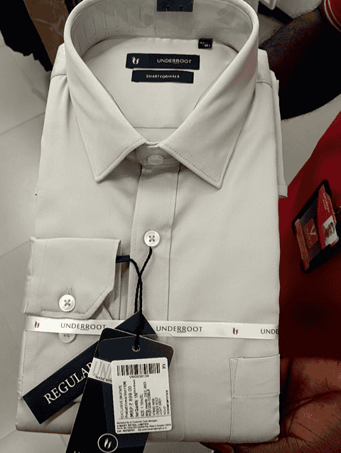 light grey satin lycra formal shirt - 20729256 - Zoom Image - 0