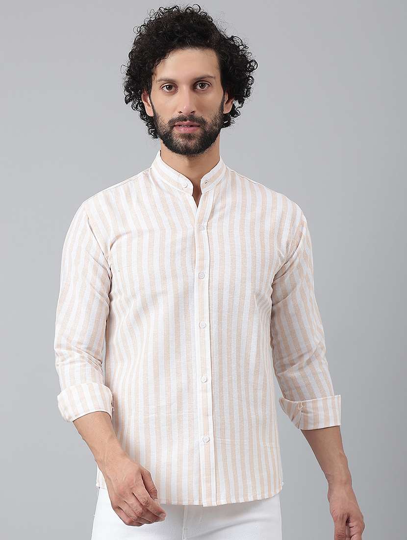 men striped cotton casual shirt - 20729694 -  Zoom Image - 0