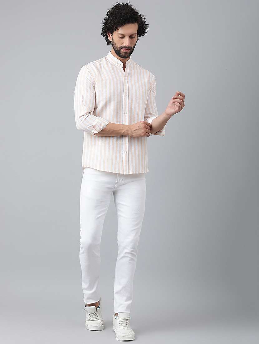 men striped cotton casual shirt - 20729694 - Standard Image - 3