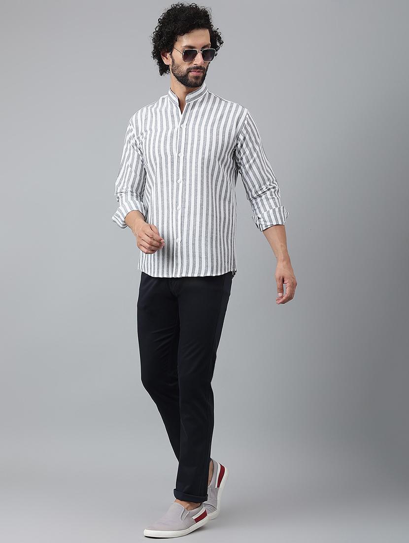 men striped cotton casual shirt - 20729704 - Standard Image - 3