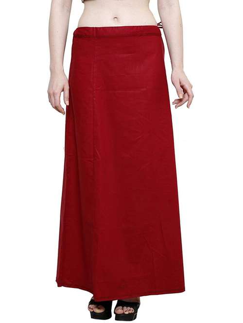 maroon cotton straight petticoat
