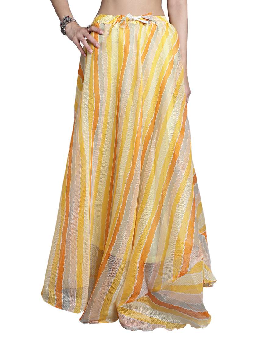 women printed flared maxi skirt - 20730363 - Zoom Image - 0