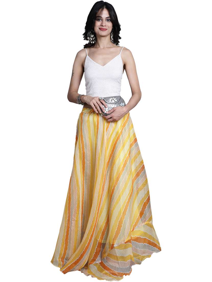 women printed flared maxi skirt - 20730363 - Standard Image - 3