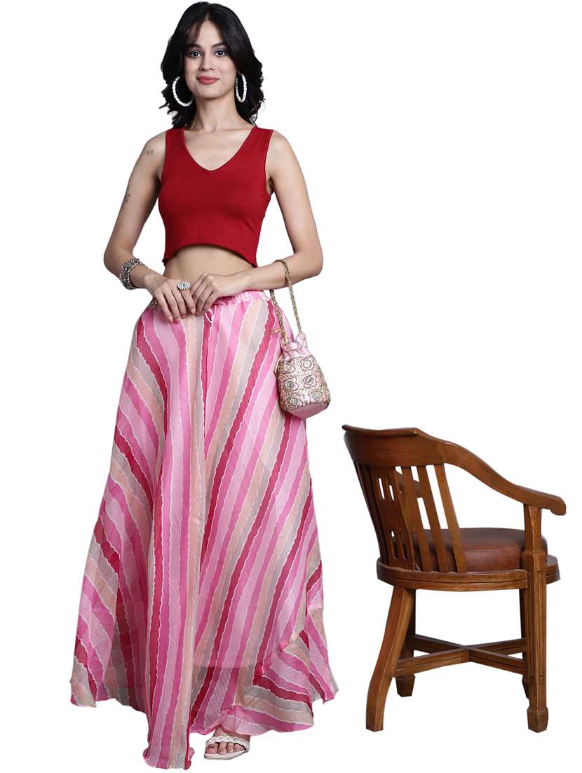 women printed flared maxi skirt - 20730364 - Standard Image - 3