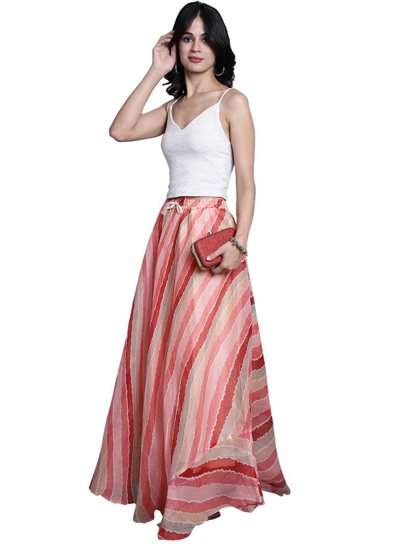women printed flared maxi skirt - 20730365 -  Standard Image - 3