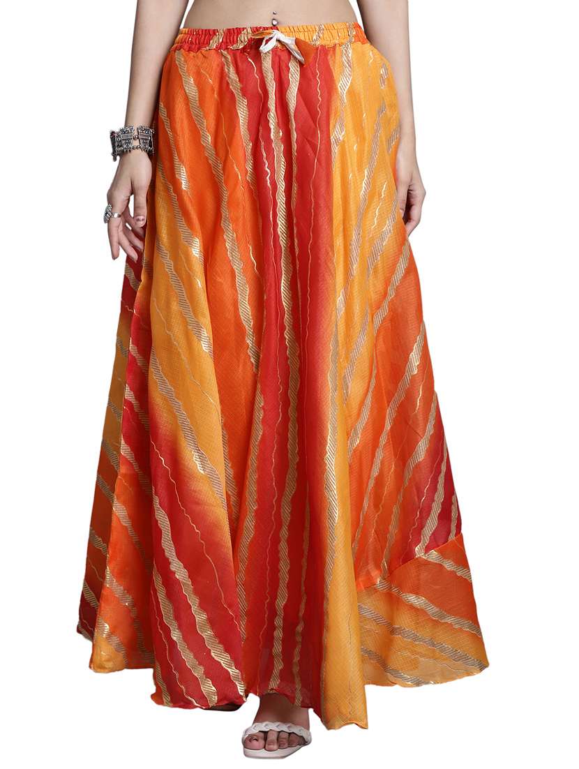 women printed flared maxi skirt - 20730368 - Zoom Image - 0