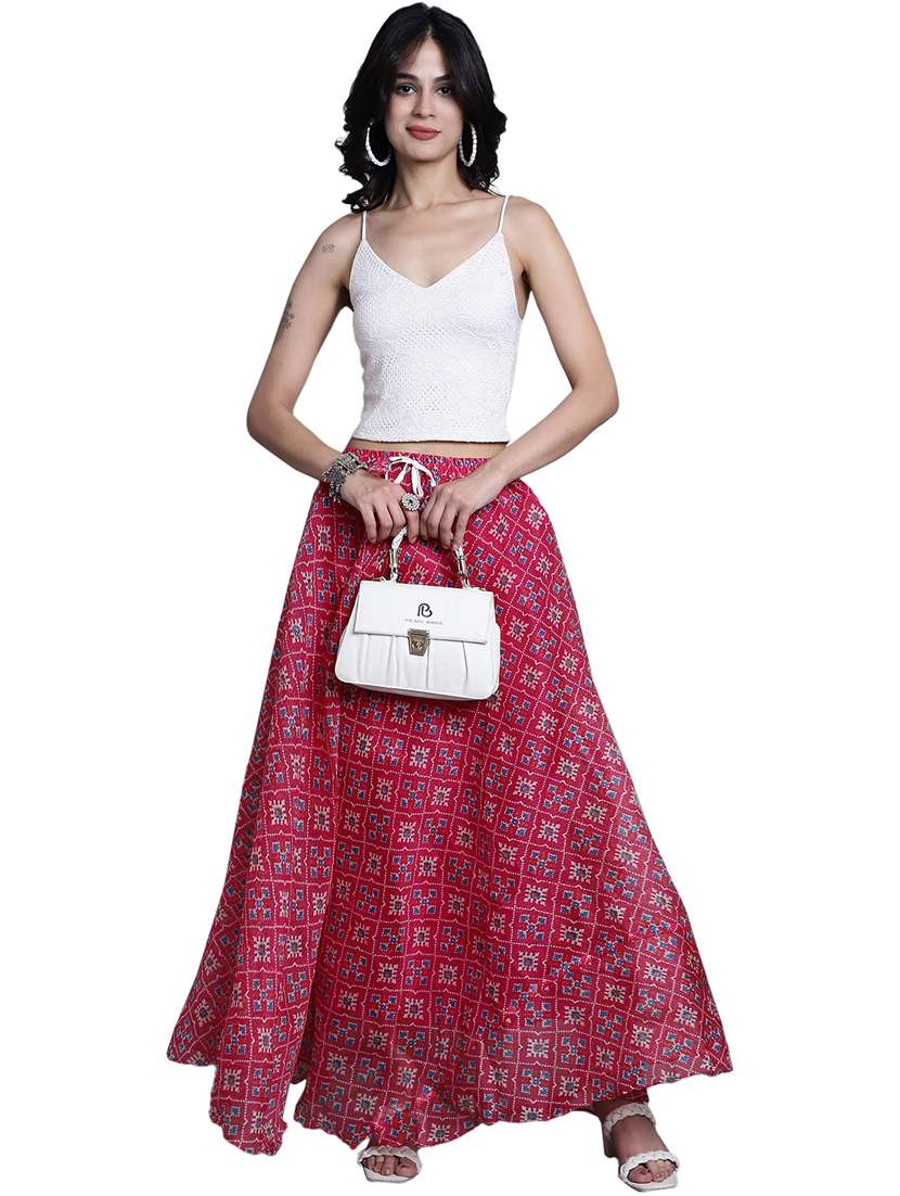 women printed flared maxi skirt - 20730373 -  Standard Image - 3