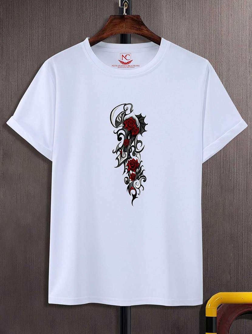 white polyester regular t-shirt