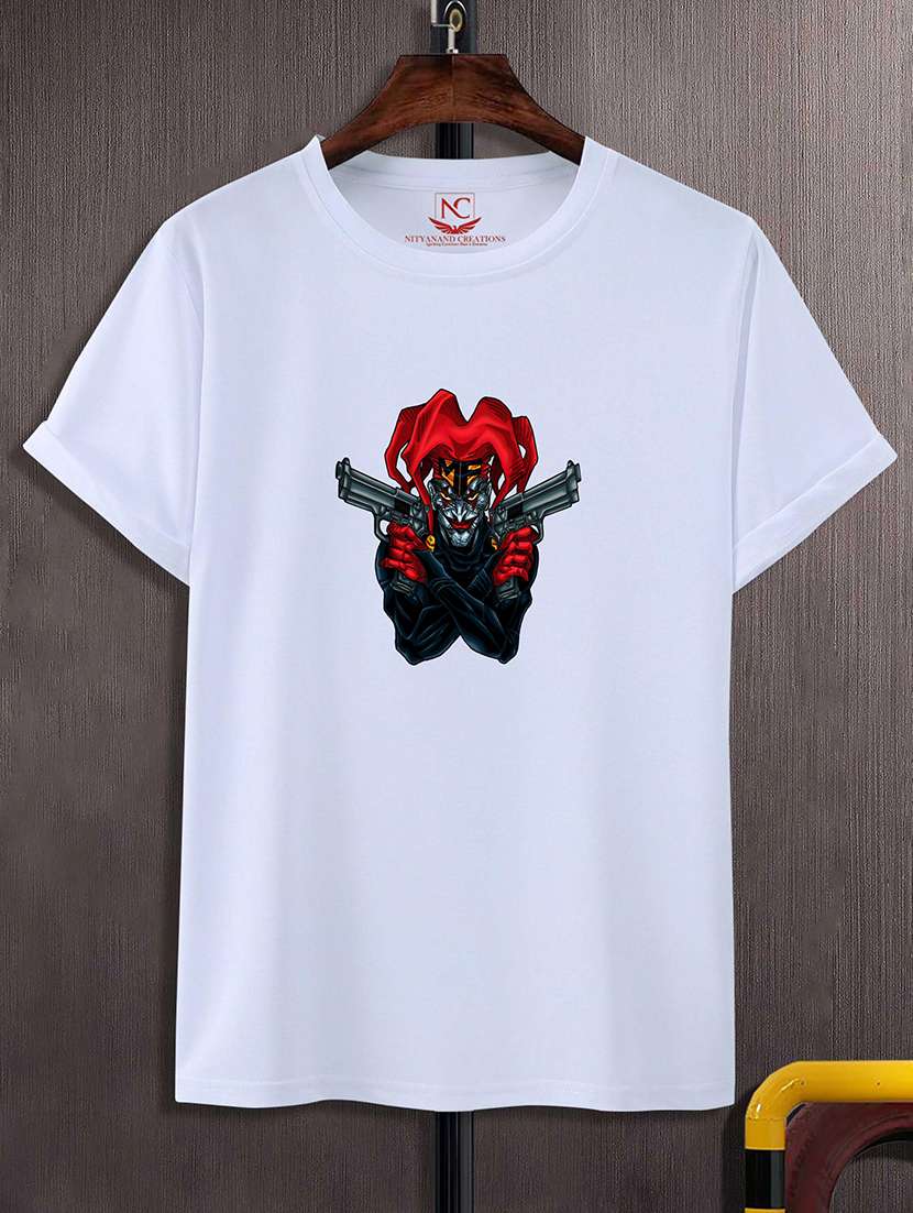 white polyester regular t-shirt