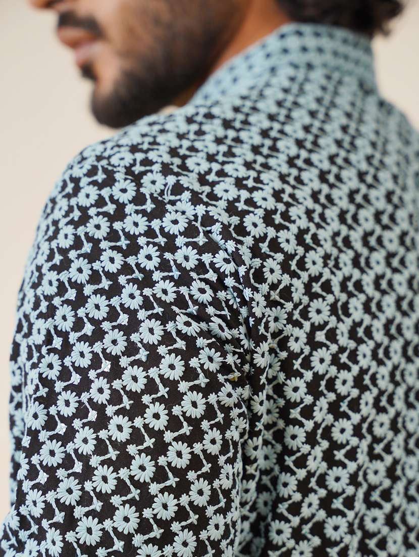 men mandarin neck kurta pyjama ethnic wear set - 20733068 -  Standard Image - 5