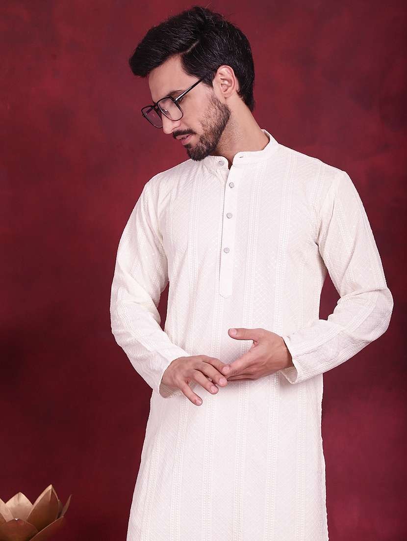 men mandarin neck kurta pyjama ethnic wear set - 20733080 -  Standard Image - 5