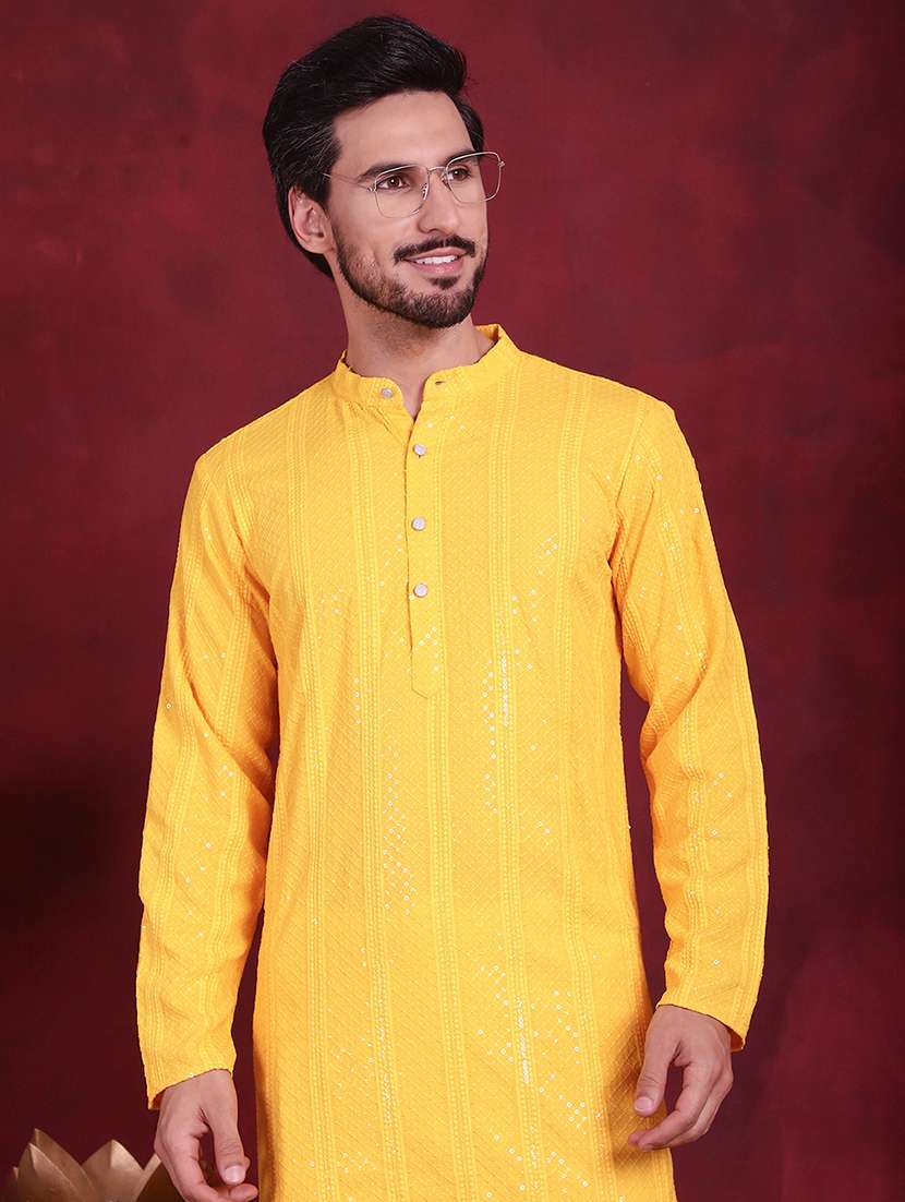 men mandarin neck kurta pyjama ethnic wear set - 20733081 -  Standard Image - 5