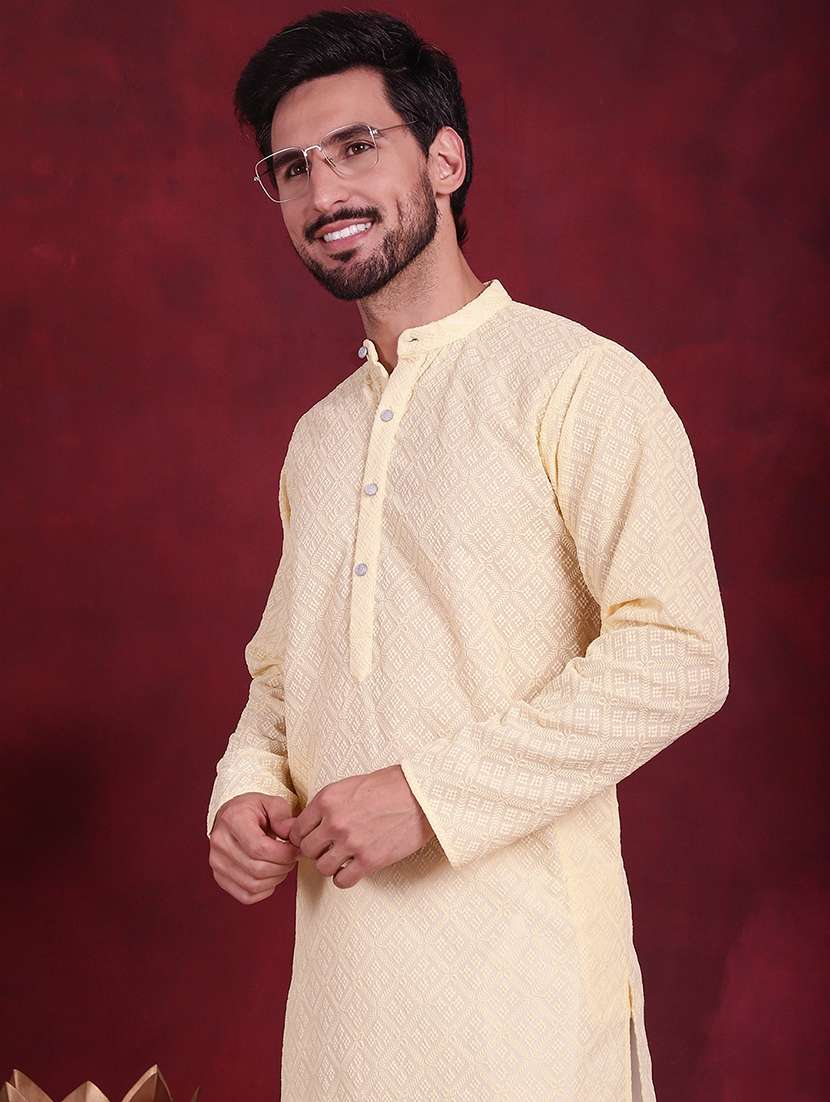 men mandarin neck kurta pyjama ethnic wear set - 20733089 -  Standard Image - 5