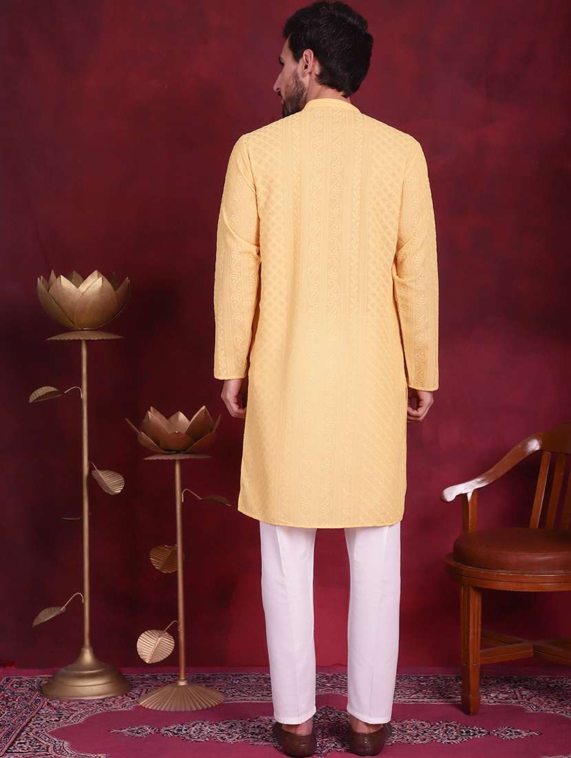 men mandarin neck kurta pyjama ethnic wear set - 20733106 -  Standard Image - 5