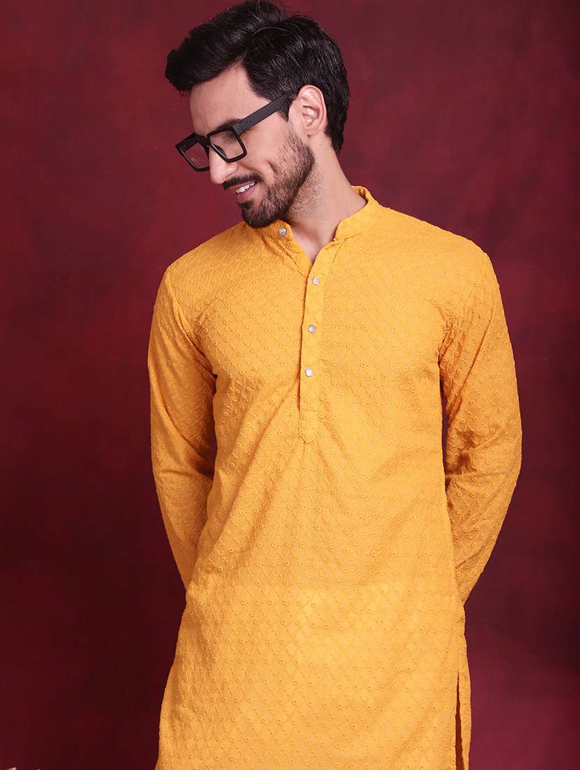 men mandarin neck kurta pyjama ethnic wear set - 20733116 -  Standard Image - 5