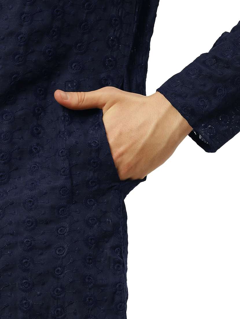 men mandarin neck kurta pyjama ethnic wear set - 20733117 -  Standard Image - 5