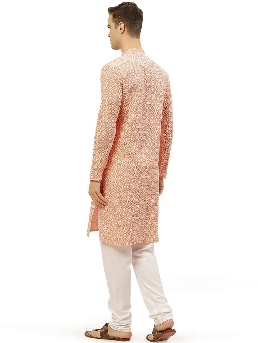 men mandarin neck kurta churidar ethnic wear set - 20733126 -  Standard Image - 3