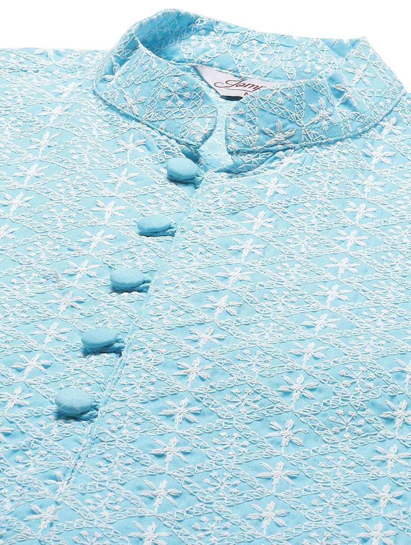 men mandarin neck kurta churidar ethnic wear set - 20733127 -  Standard Image - 5