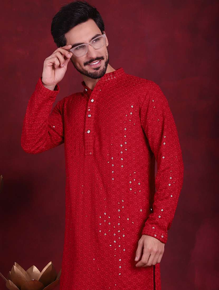 men mandarin neck kurta churidar ethnic wear set - 20733140 -  Standard Image - 5