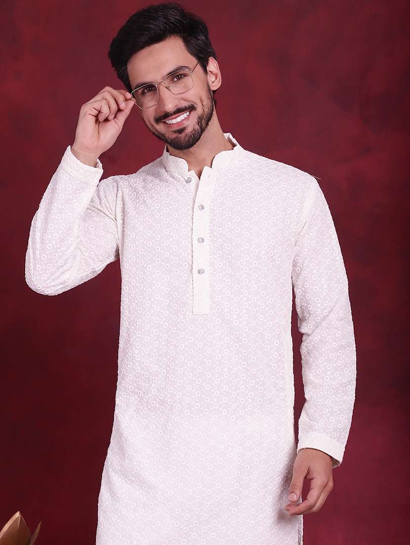 men mandarin neck kurta churidar ethnic wear set - 20733145 -  Standard Image - 5