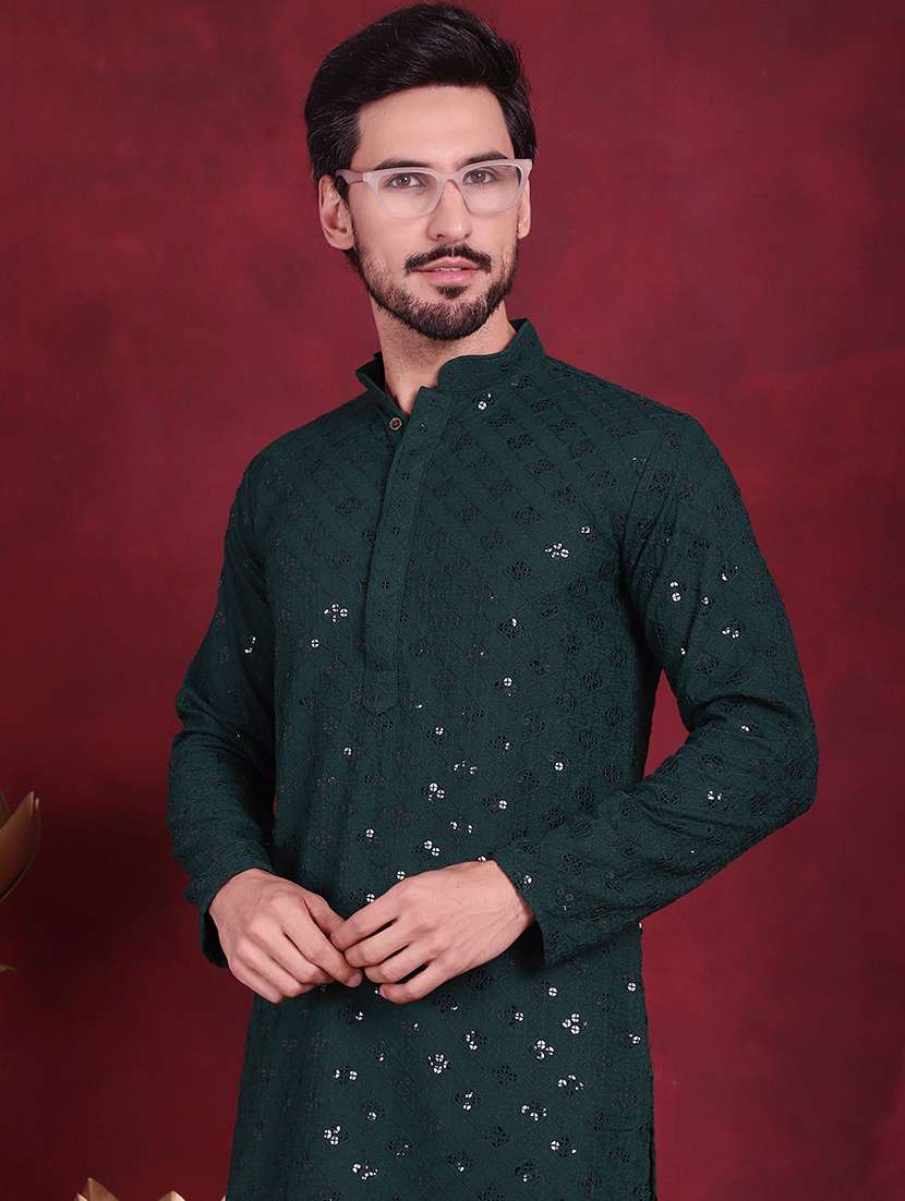 men mandarin neck kurta pyjama ethnic wear set - 20733148 -  Standard Image - 5