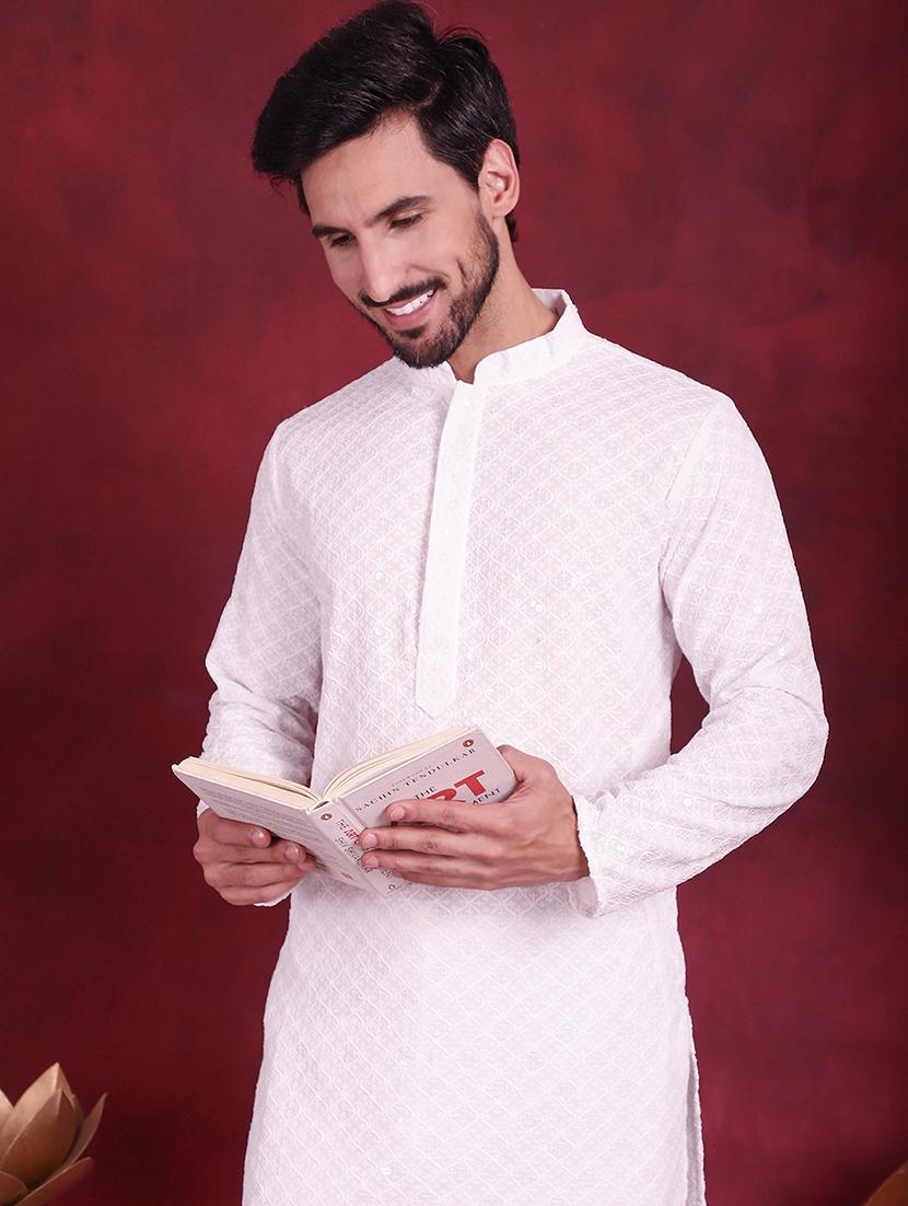 men mandarin neck kurta pyjama ethnic wear set - 20733149 - Standard Image - 5