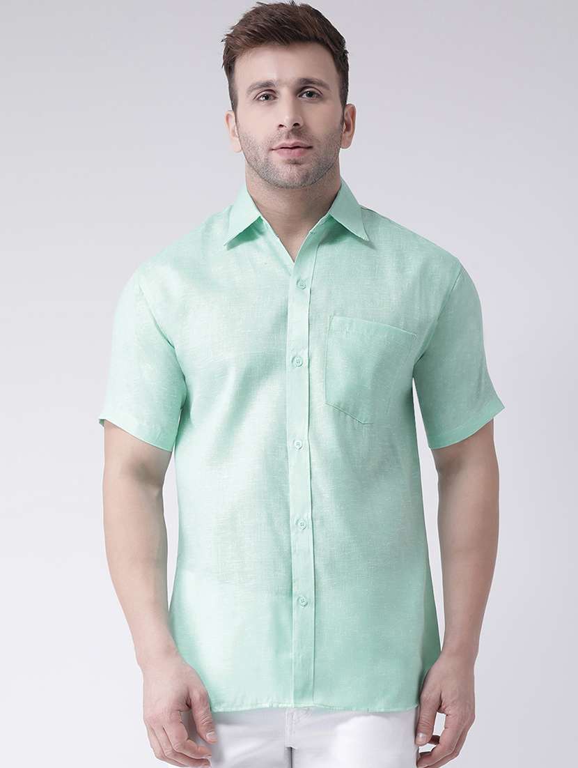 green self design detailed casual shirt - 20733185 -  Zoom Image - 0