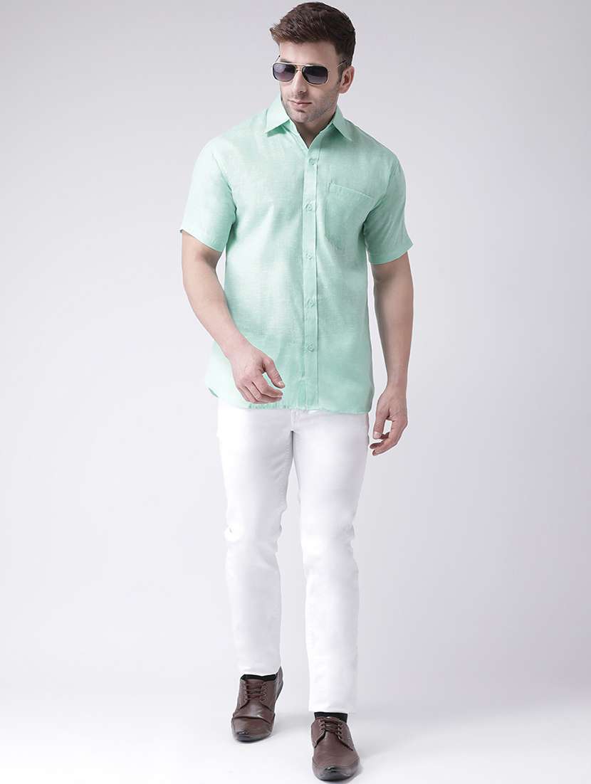 green self design detailed casual shirt - 20733185 - Standard Image - 3