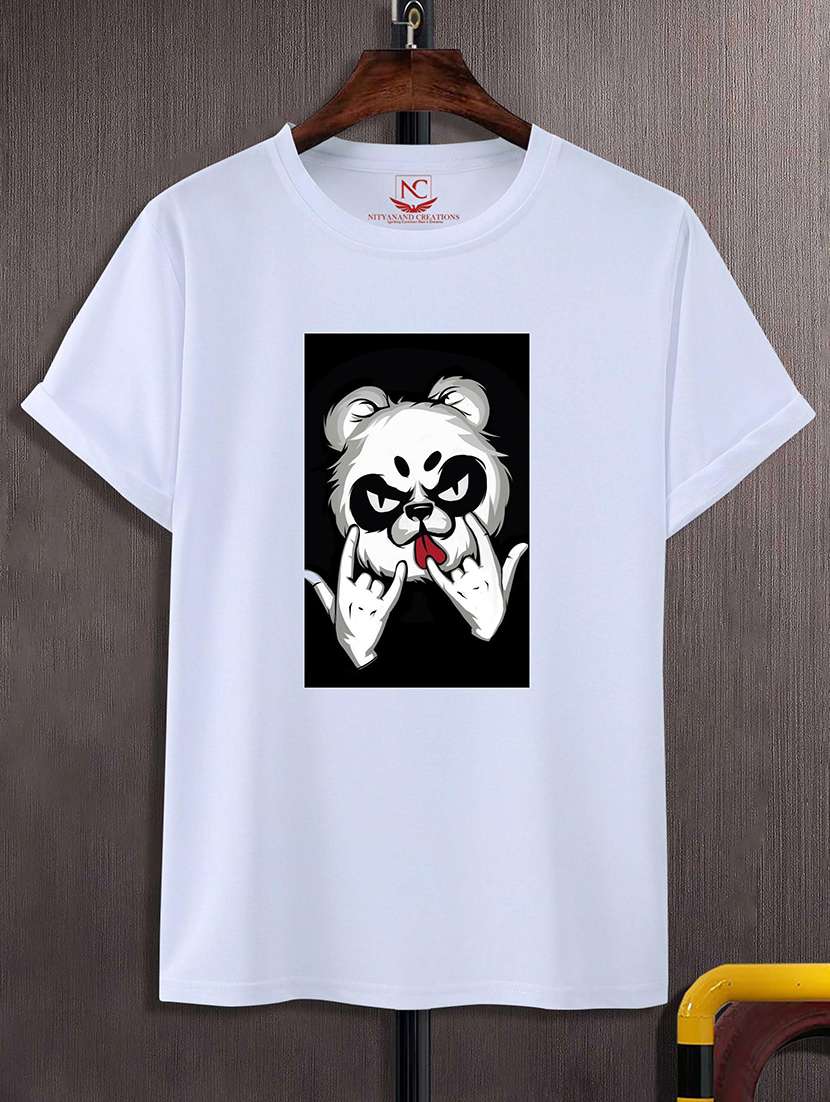 round neck chest printed t-shirt