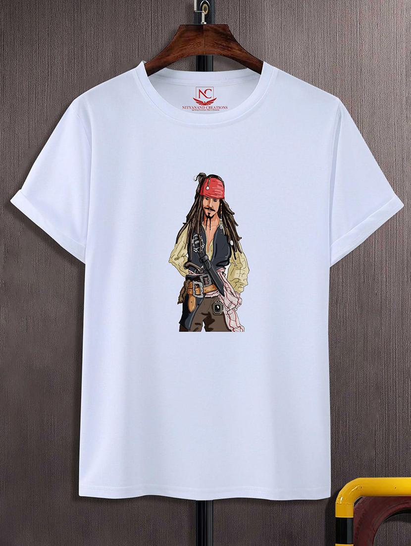 round neck chest printed t-shirt - 20733587 -  Zoom Image - 0