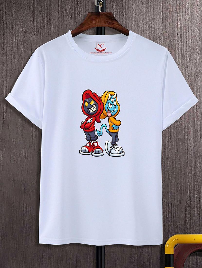 round neck chest printed t-shirt - 20733593 - Zoom Image - 0