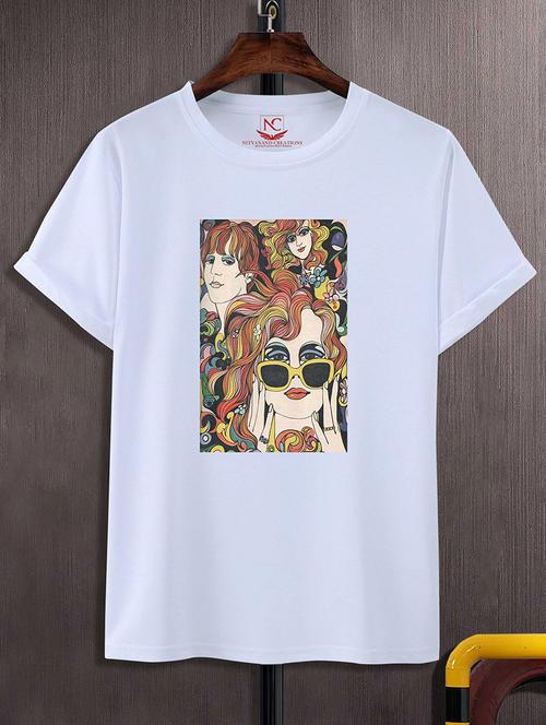 round neck chest printed t-shirt - 20733654 - Standard Image - 0