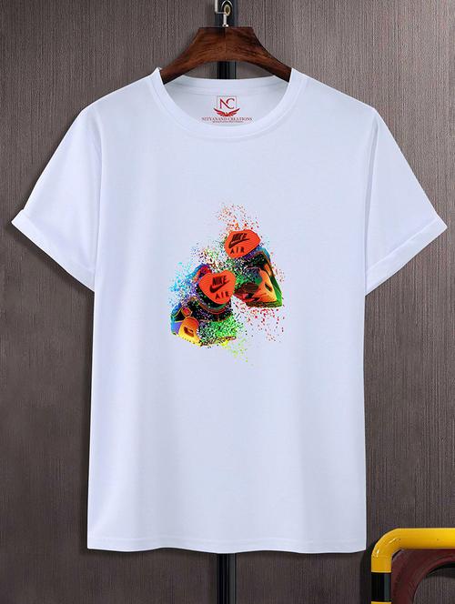 round neck chest printed t-shirt - 20733720 - Standard Image - 0