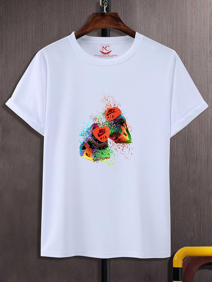 round neck chest printed t-shirt - 20733720 - Zoom Image - 0