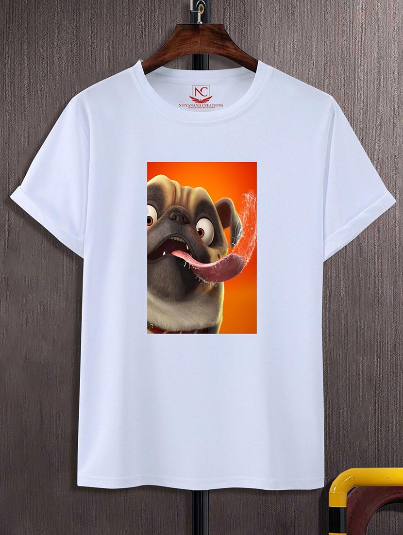 round neck chest printed t-shirt - 20733937 - Zoom Image - 0