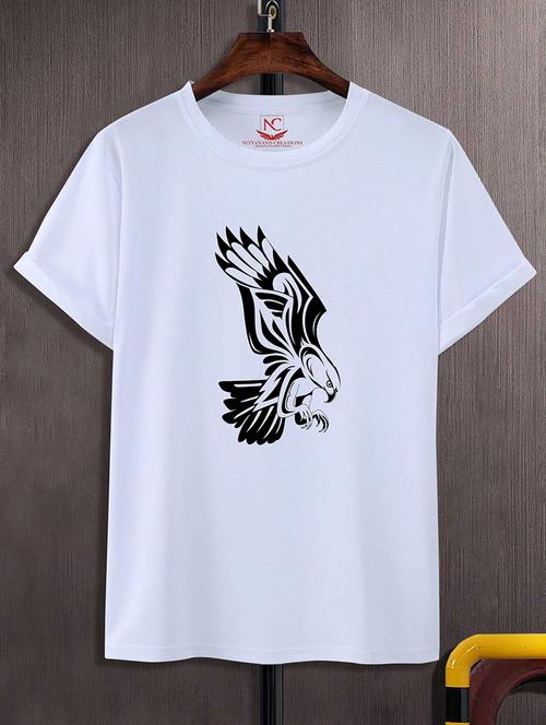 round neck chest printed t-shirt - 20733974 - Standard Image - 0