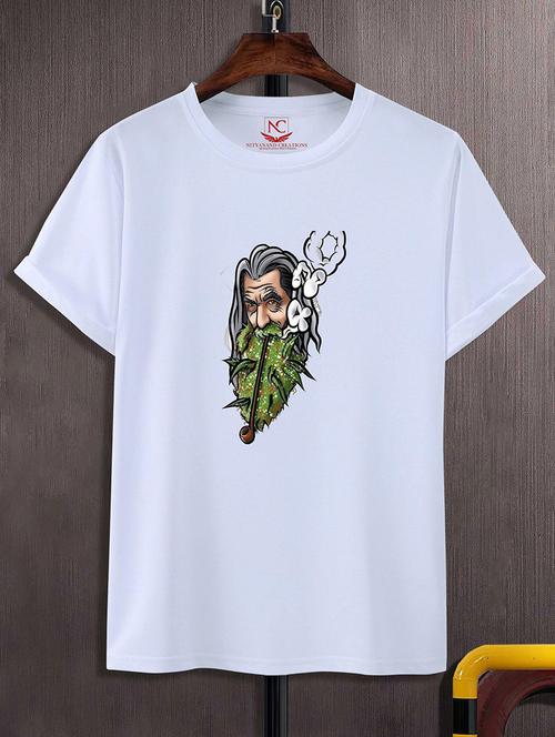 round neck chest printed t-shirt - 20733979 - Standard Image - 0