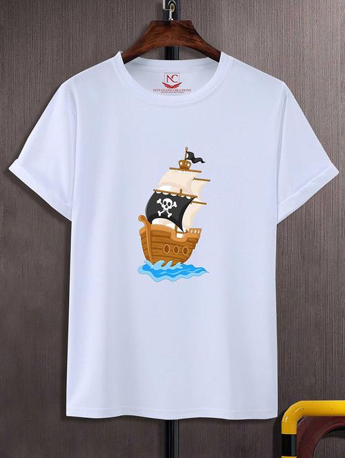 round neck chest printed t-shirt - 20733986 - Standard Image - 0