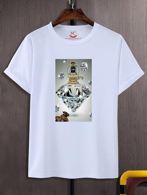round neck chest printed t-shirt - 20734111 - Standard Image - 0
