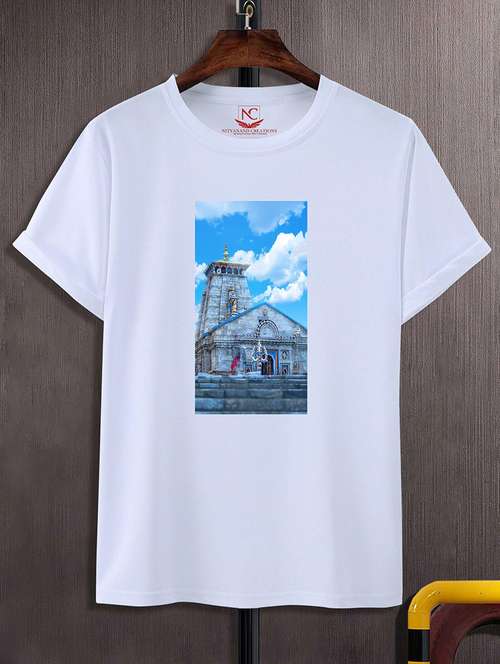 round neck chest printed t-shirt - 20734112 - Standard Image - 0