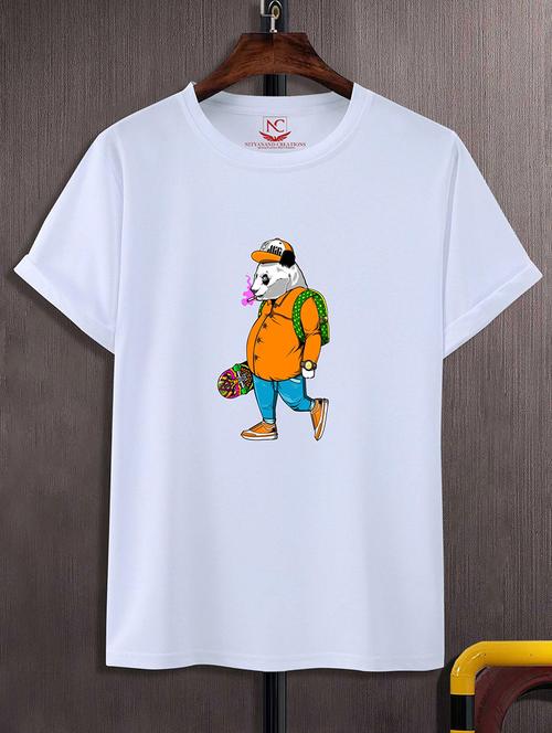round neck chest printed t-shirt - 20734155 - Standard Image - 0