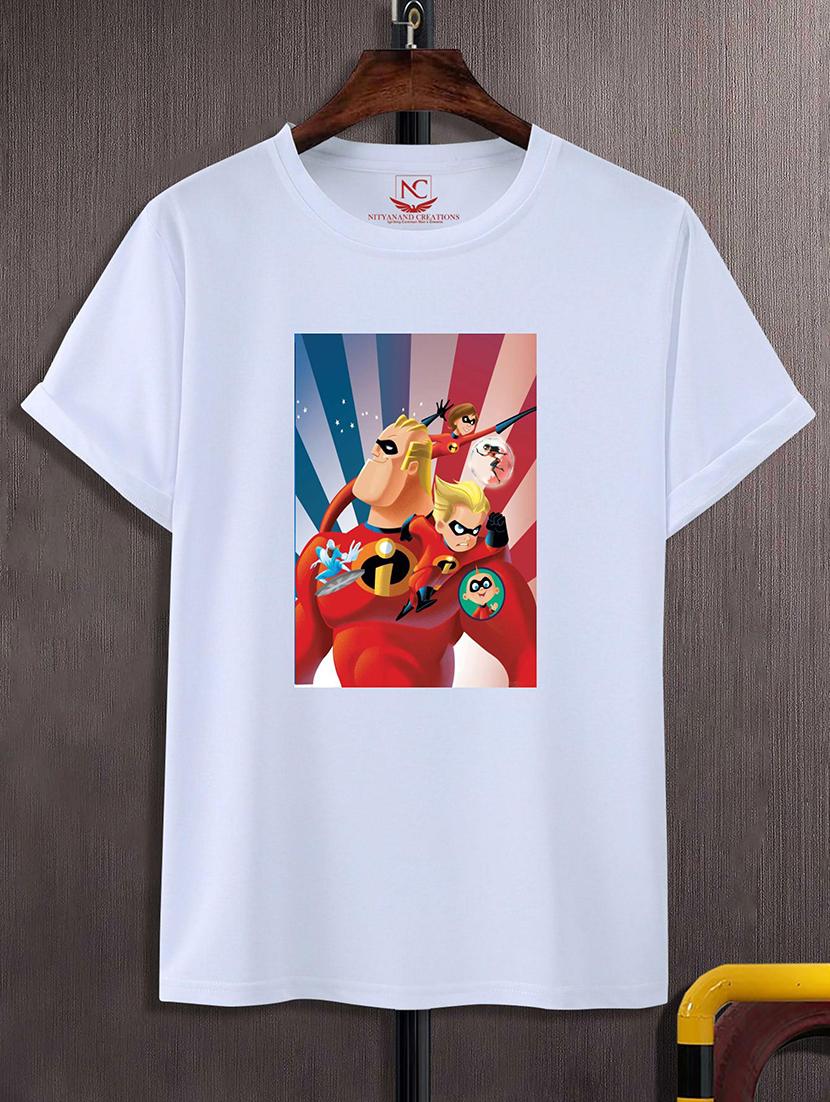 round neck chest printed t-shirt - 20734232 - Zoom Image - 0